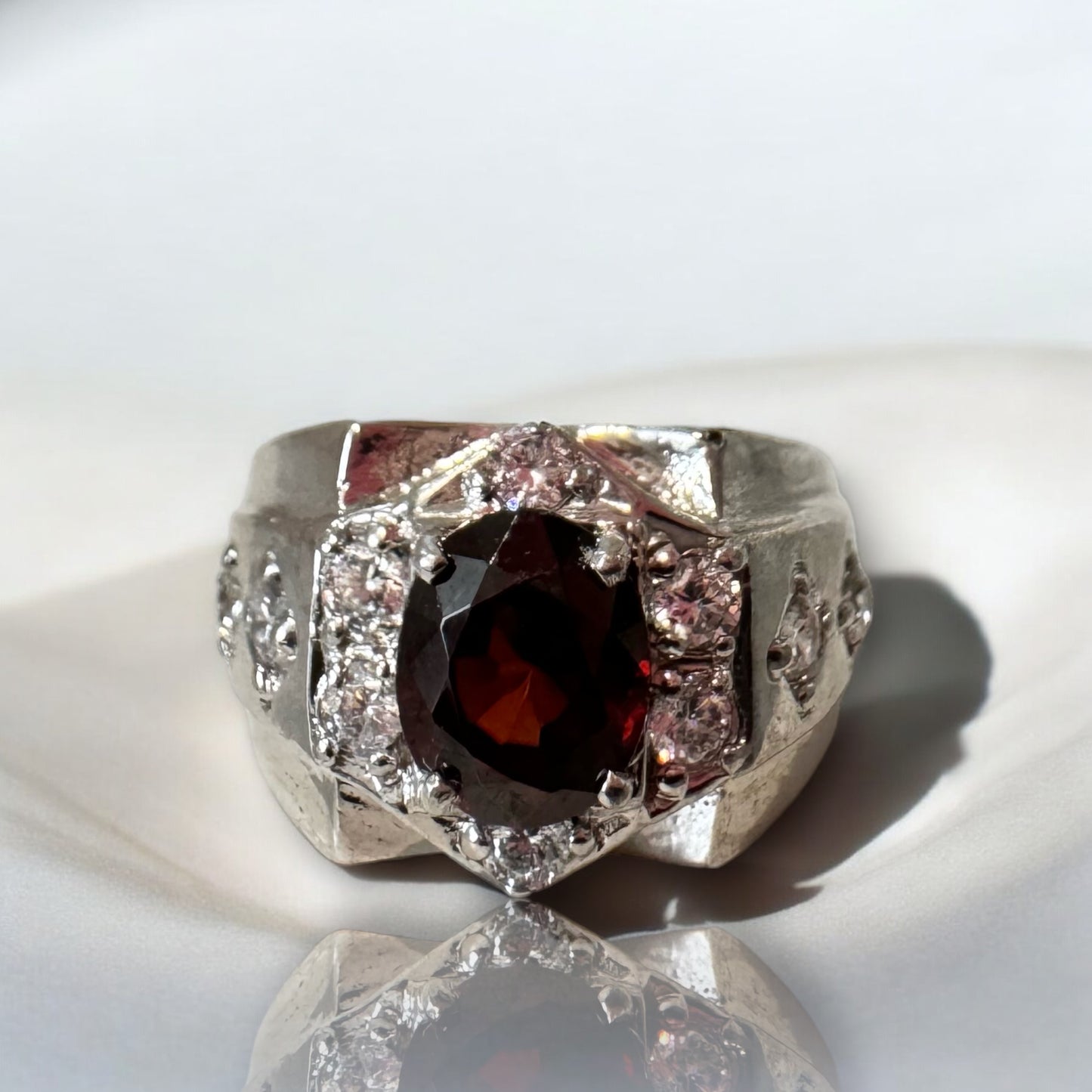 Silver Ring - Brown Garnet